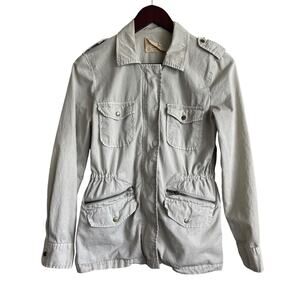 Lily Aldridge Women Jacket S Beige Adjustable Waist Lightweight Utility Gorpcore